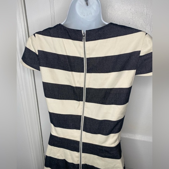 Alice + Olivia Fantine Ruffled Stripe Cap Sleeve Flare Mini Dress - Picture 10 of 14